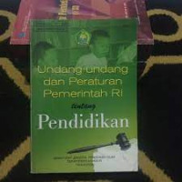 Image of Undang undang dan Peraturan Pemerintah tentang pendidikan